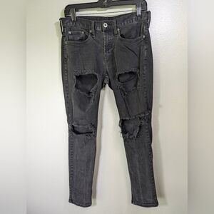 29x30 Bullhead men's distressed black skinny jeans